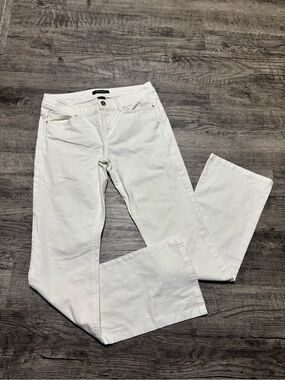 White House Black Market Women's White Boot-Cut Jeans